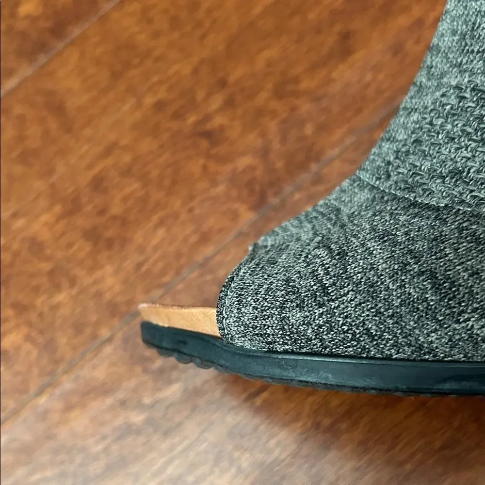 Usaflex Women's Gray Knit Wedge Slide Sandals, Size 8